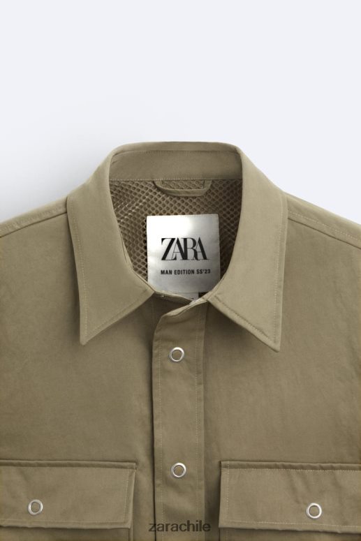 ropa cl Zara hombres camiseta técnica edición limitada verde oliva JJ06N41182