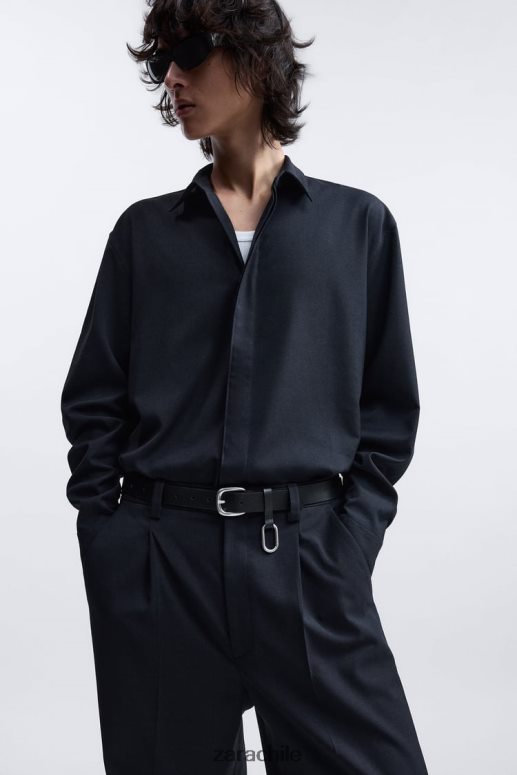 ropa cl Zara hombres sobrecamisa oversize edición limitada Azul marino JJ06N41188