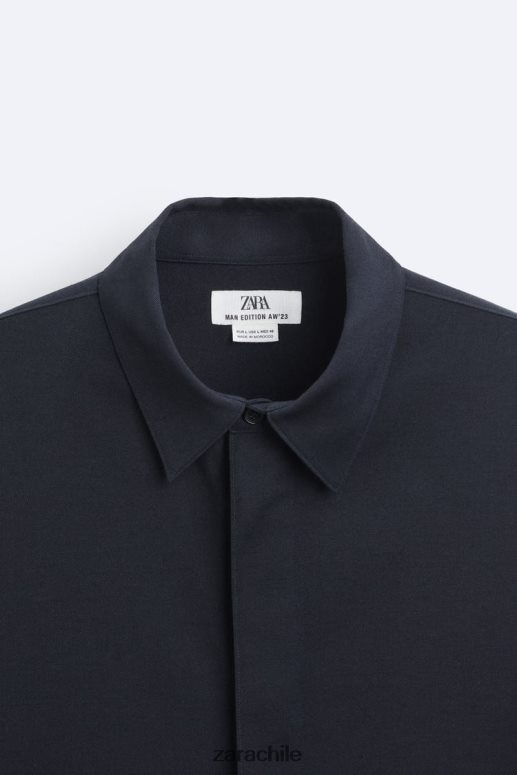 ropa cl Zara hombres sobrecamisa oversize edición limitada Azul marino JJ06N41188