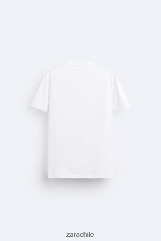 ropa cl Zara hombres camiseta básica ajustada blanco JJ06N41195