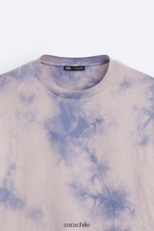 ropa cl Zara hombres camiseta con estampado tie-dye lila JJ06N41202