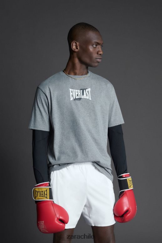 ropa cl Zara hombres camiseta de entrenamiento everlast marga gris JJ06N41196