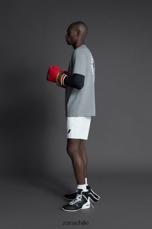 ropa cl Zara hombres camiseta de entrenamiento everlast marga gris JJ06N41196