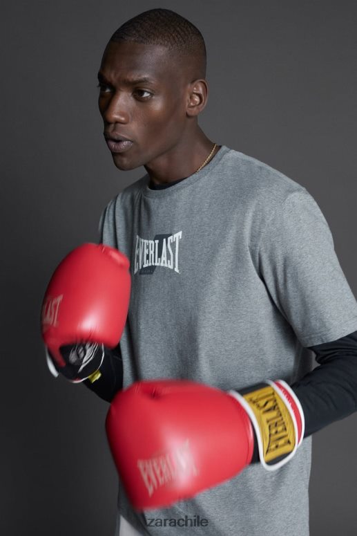 ropa cl Zara hombres camiseta de entrenamiento everlast marga gris JJ06N41196