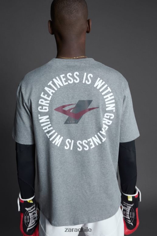 ropa cl Zara hombres camiseta de entrenamiento everlast marga gris JJ06N41196