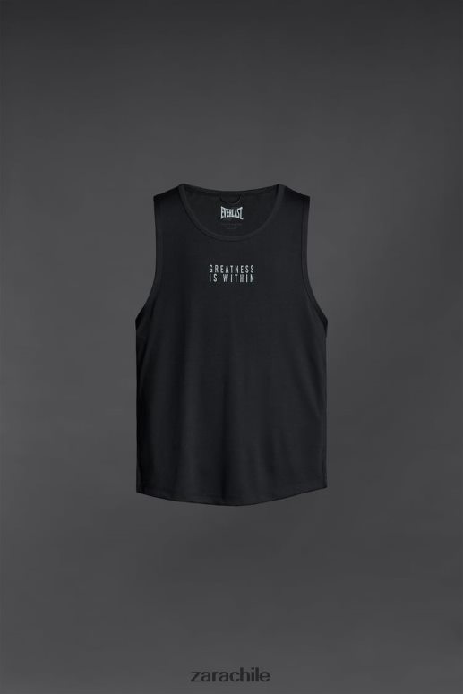 ropa cl Zara hombres camiseta sin mangas everlast negro JJ06N41197