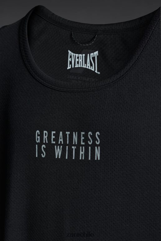 ropa cl Zara hombres camiseta sin mangas everlast negro JJ06N41197