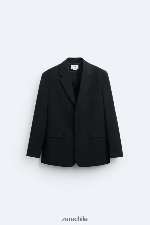 ropa cl Zara hombres Chaqueta traje 100% lana edición limitada negro JJ06N41147