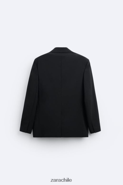 ropa cl Zara hombres Chaqueta traje 100% lana edición limitada negro JJ06N41147