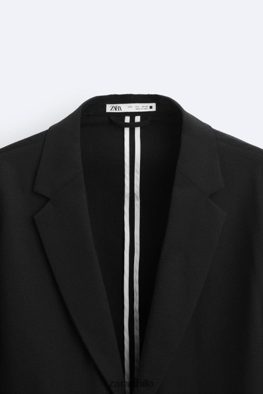 ropa cl Zara hombres blazer de sirsaca negro JJ06N41168