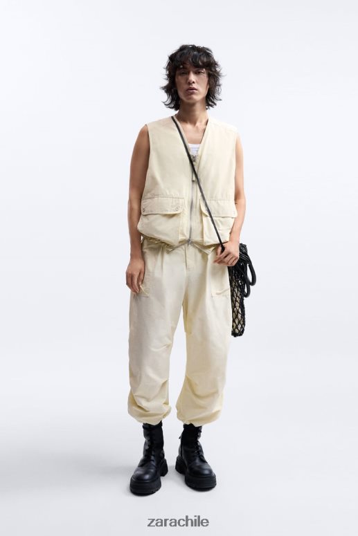 ropa cl Zara hombres chaleco acolchado edición limitada crudo JJ06N41124