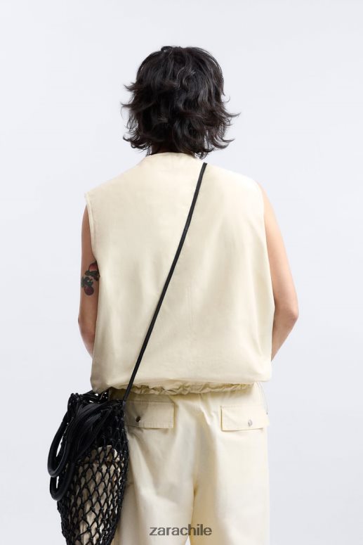 ropa cl Zara hombres chaleco acolchado edición limitada crudo JJ06N41124