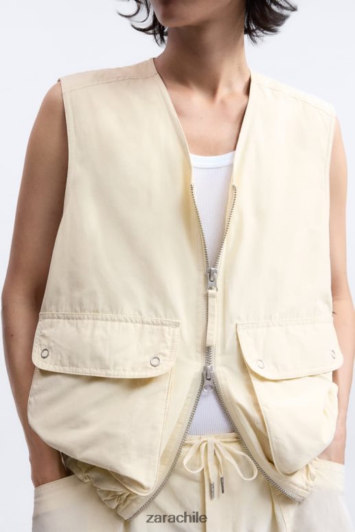 ropa cl Zara hombres chaleco acolchado edición limitada crudo JJ06N41124