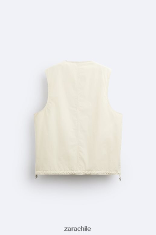 ropa cl Zara hombres chaleco acolchado edición limitada crudo JJ06N41124