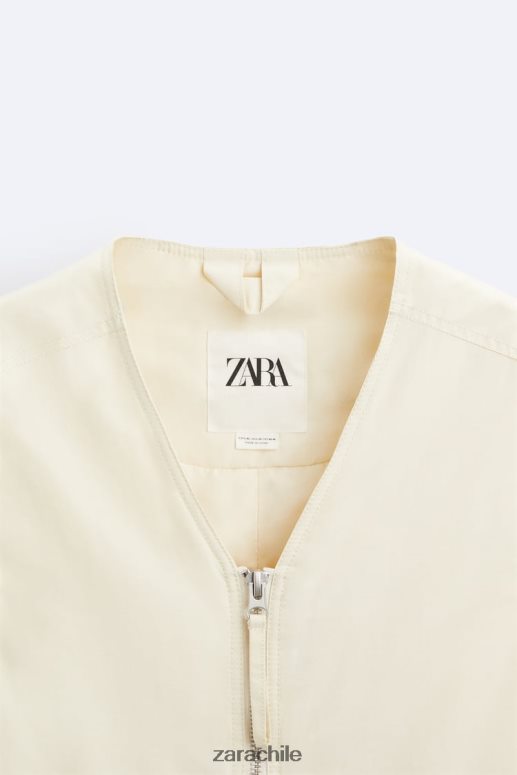 ropa cl Zara hombres chaleco acolchado edición limitada crudo JJ06N41124