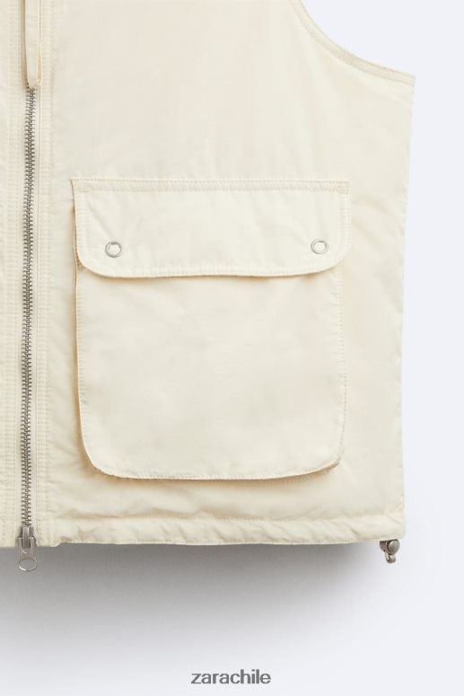 ropa cl Zara hombres chaleco acolchado edición limitada crudo JJ06N41124