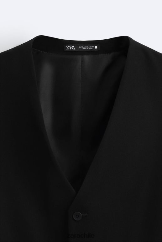 ropa cl Zara hombres chaleco delgado negro JJ06N41166