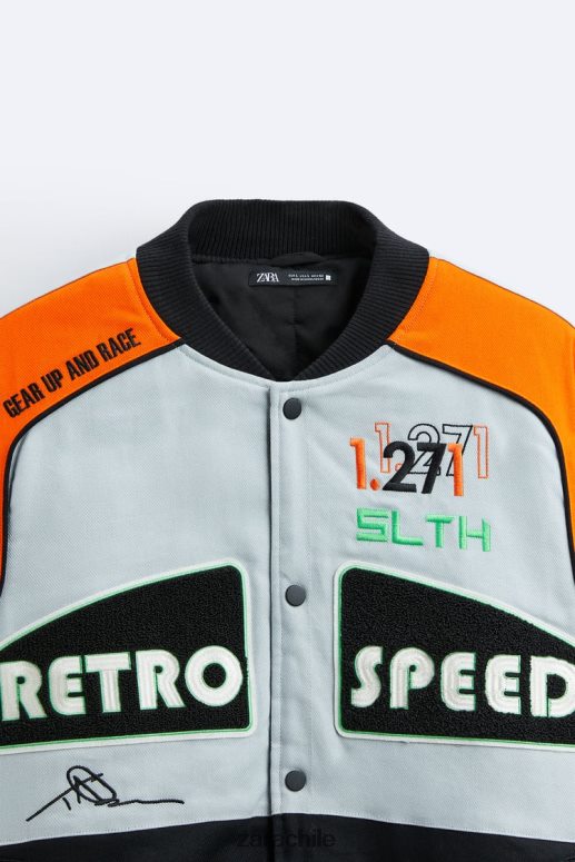 ropa cl Zara hombres chaqueta con parches color block multicolor JJ06N41109