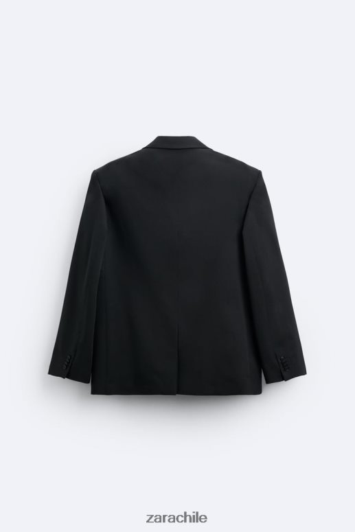 ropa cl Zara hombres chaqueta oversize de 100% lana negro JJ06N41151