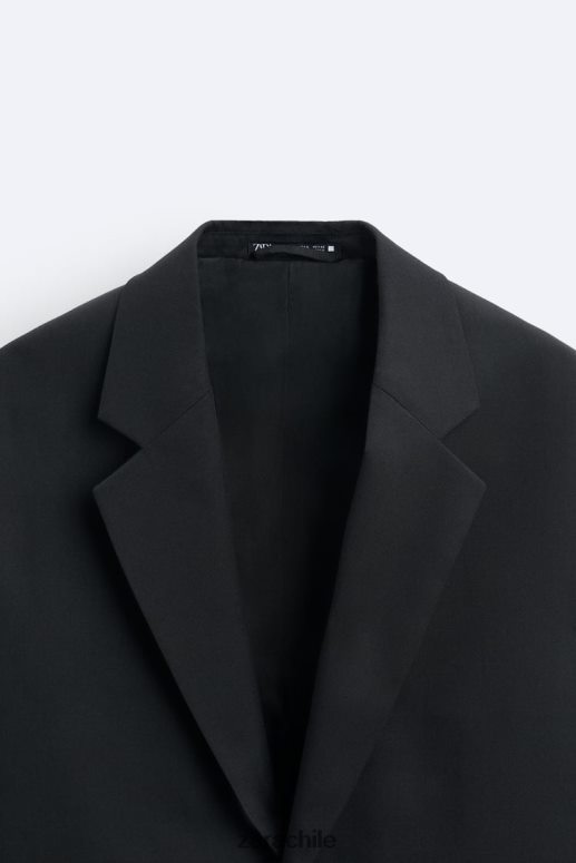 ropa cl Zara hombres chaqueta oversize de 100% lana negro JJ06N41151