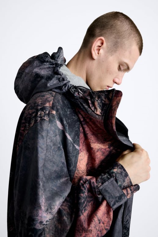 ropa cl Zara hombres chaqueta técnica con estampado abstracto multicolor JJ06N41105