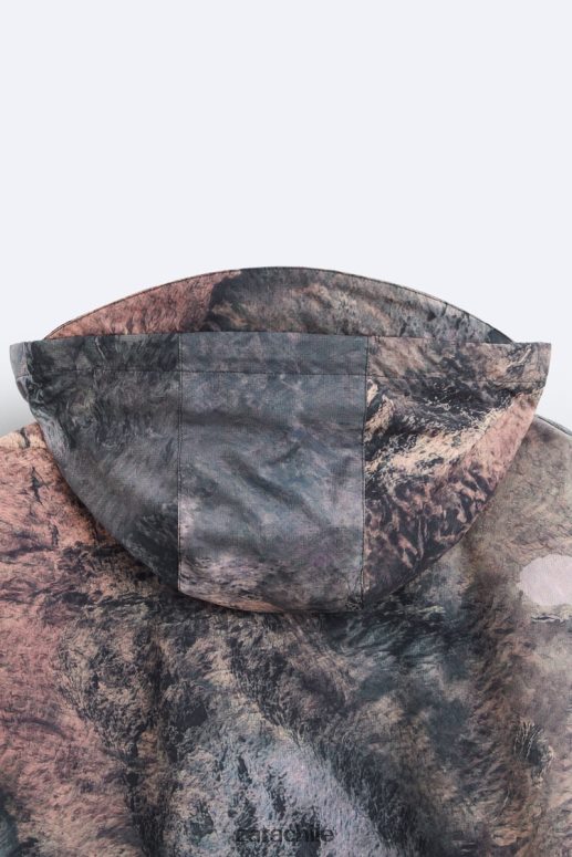 ropa cl Zara hombres chaqueta técnica con estampado abstracto multicolor JJ06N41105