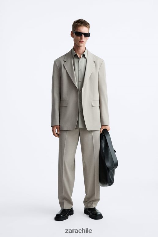 ropa cl Zara hombres traje relajado visón JJ06N41161