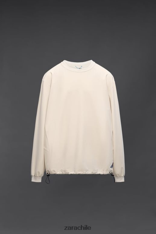 ropa cl Zara hombres sudadera de entrenamiento técnico crudo JJ06N41078