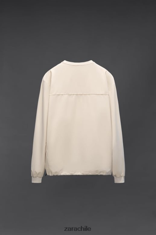 ropa cl Zara hombres sudadera de entrenamiento técnico crudo JJ06N41078