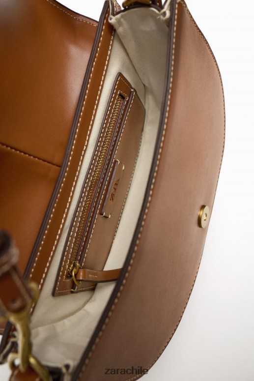 accesorios cl Zara mujer bolsa crossbody con costuras original JJ06N4752