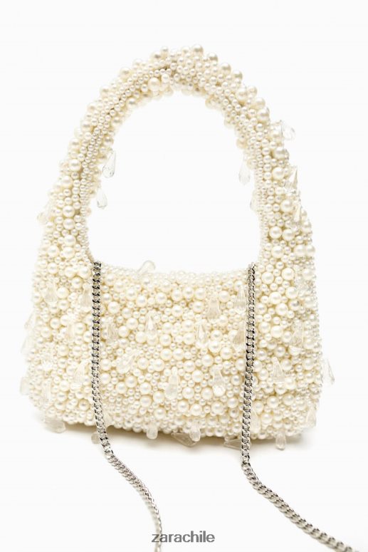 accesorios cl Zara mujer bolso de hombro con perlas original JJ06N4754