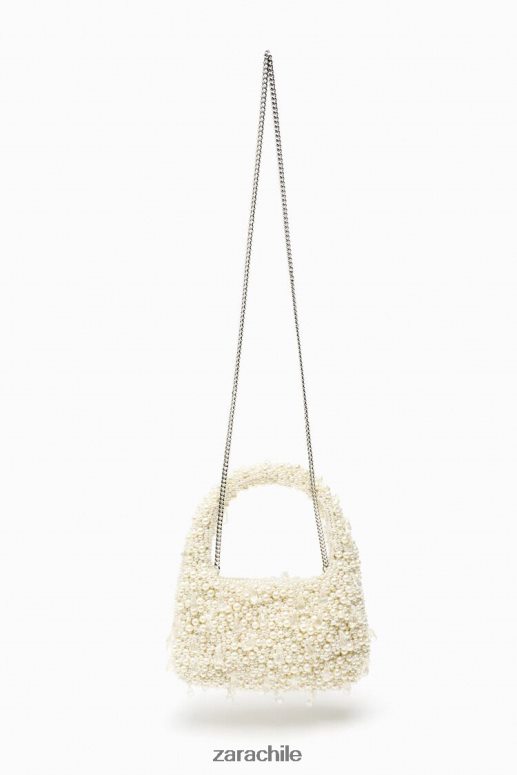 accesorios cl Zara mujer bolso de hombro con perlas original JJ06N4754