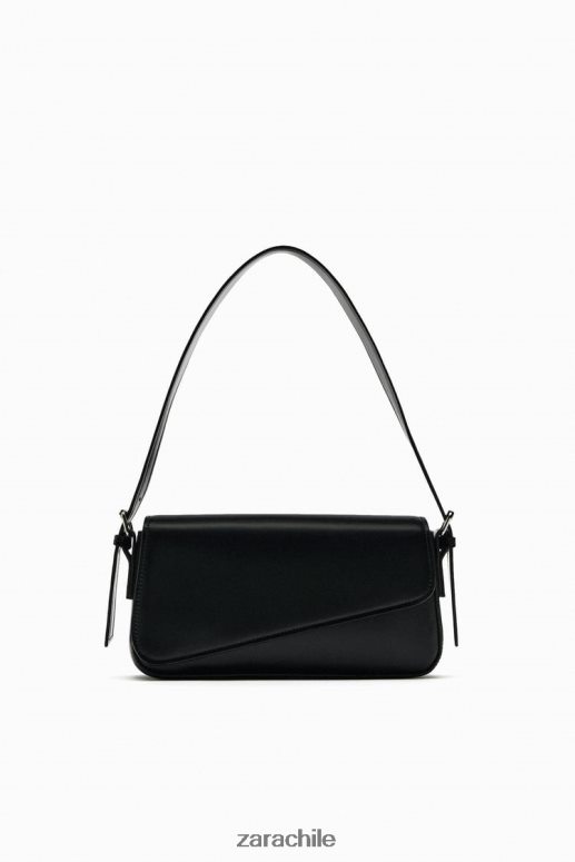 accesorios cl Zara mujer bolso de hombro con solapa geométrica negro JJ06N4753