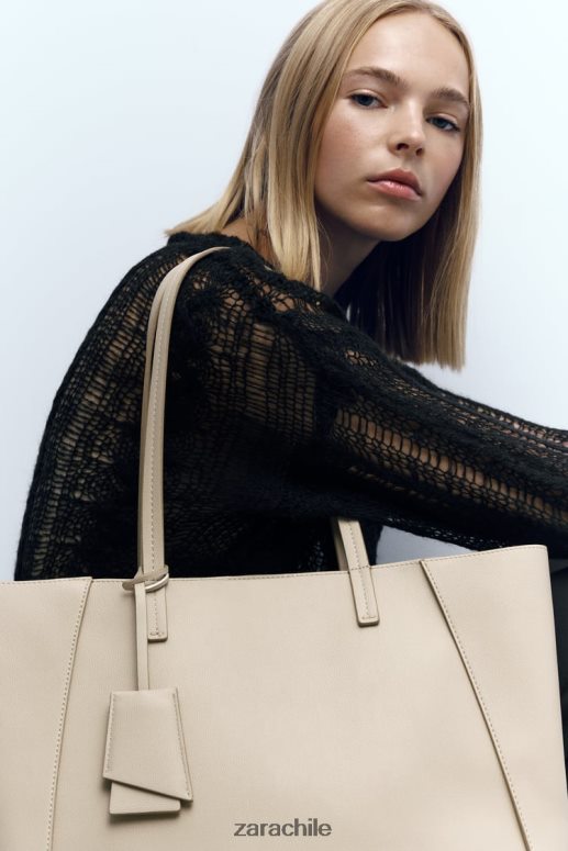 accesorios cl Zara mujer bolso de mano compartimentado crudo JJ06N4746