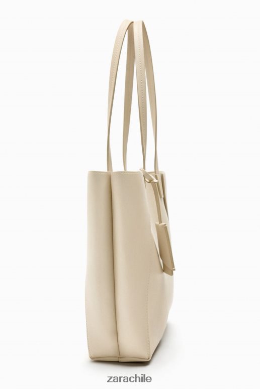 accesorios cl Zara mujer bolso de mano compartimentado crudo JJ06N4746