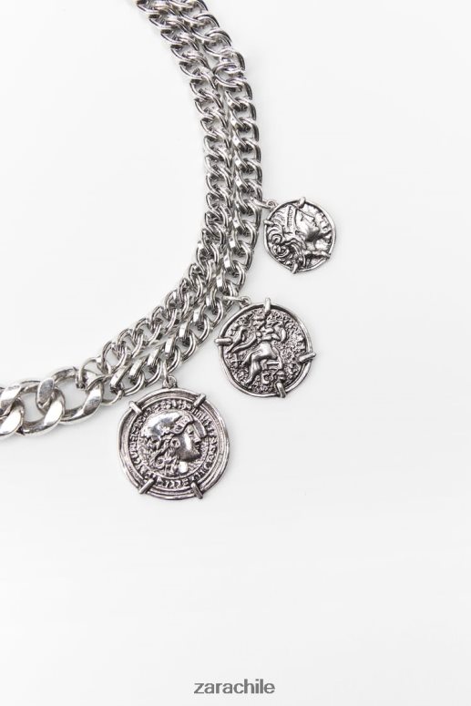 accesorios cl Zara mujer collar con eslabones de monedas plata JJ06N4764