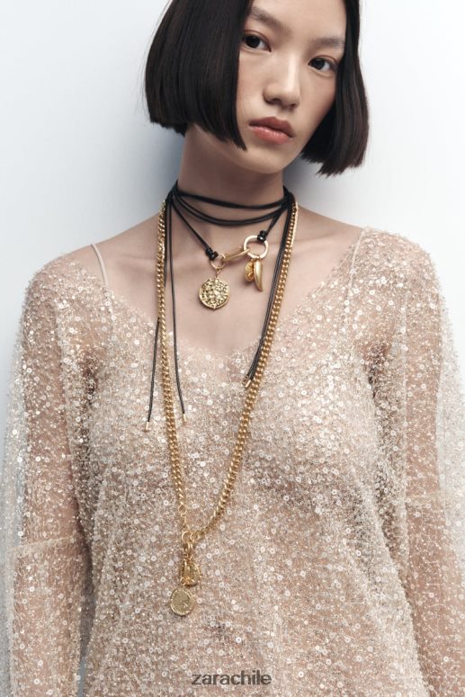 accesorios cl Zara mujer pack de collares de monedas dorado JJ06N4765