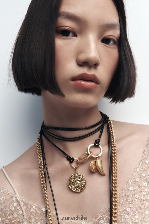 accesorios cl Zara mujer pack de collares de monedas dorado JJ06N4765