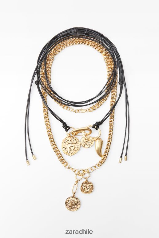 accesorios cl Zara mujer pack de collares de monedas dorado JJ06N4765