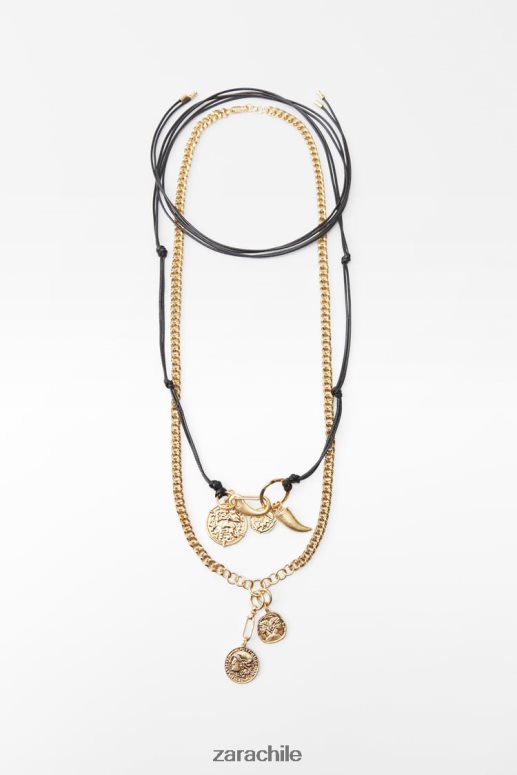 accesorios cl Zara mujer pack de collares de monedas dorado JJ06N4765