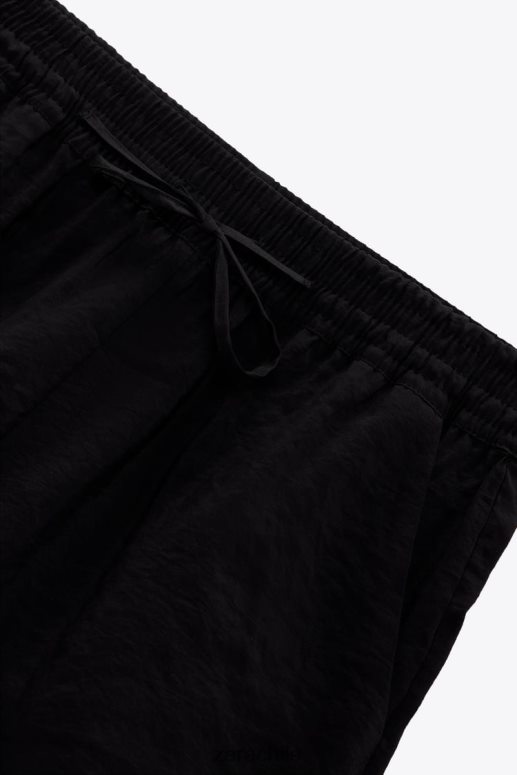 ropa cl Zara mujer pantalones cortos con cordón negro JJ06N4619