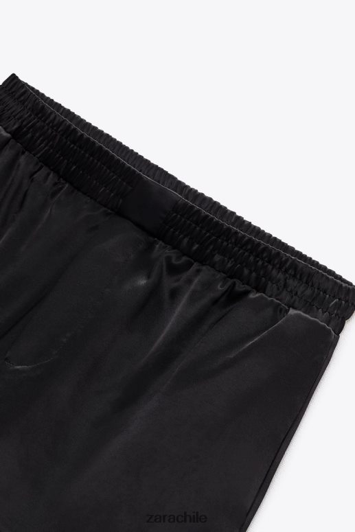 ropa cl Zara mujer pantalones cortos con efecto satinado negro JJ06N4572