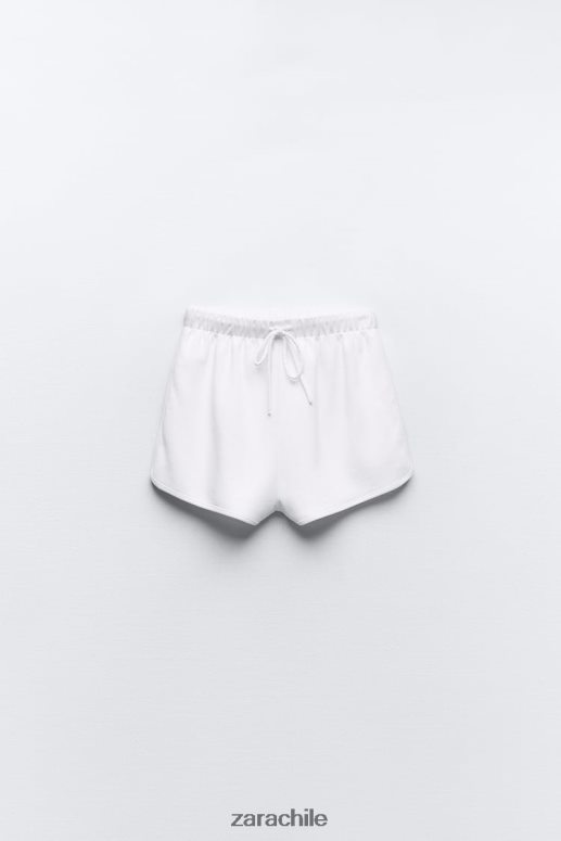 ropa cl Zara mujer pantalones cortos de algodón pesado blanco JJ06N4562