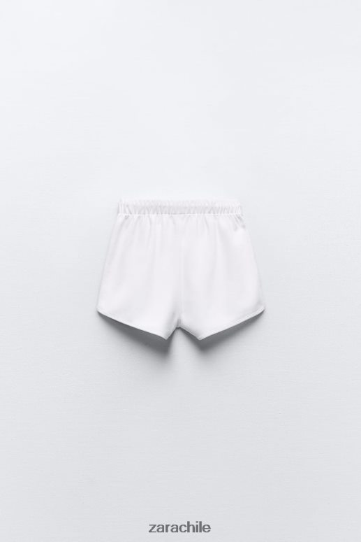 ropa cl Zara mujer pantalones cortos de algodón pesado blanco JJ06N4562