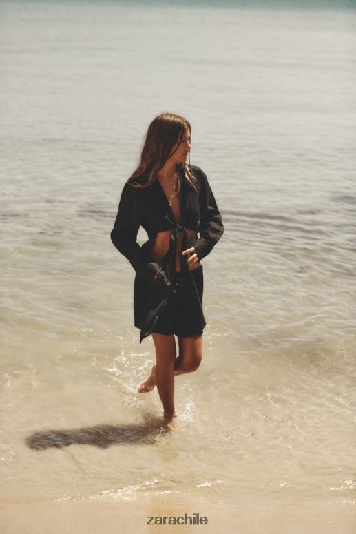 ropa cl Zara mujer pantalones cortos estructurados negro JJ06N4621