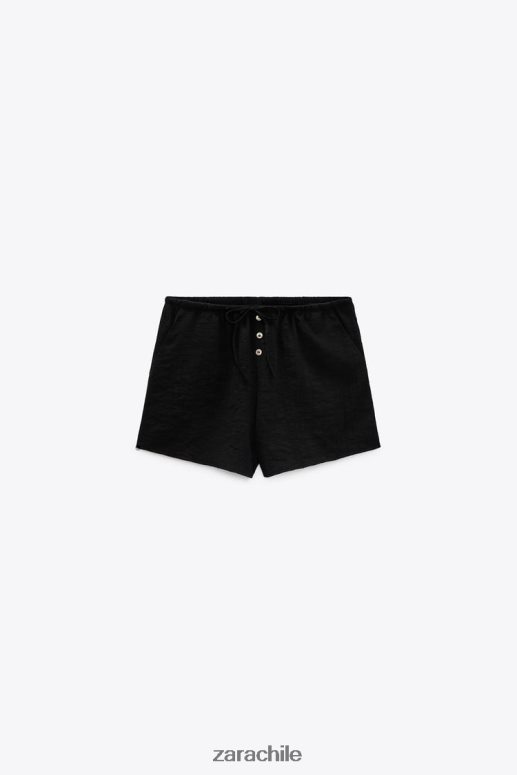 ropa cl Zara mujer pantalones cortos estructurados negro JJ06N4621