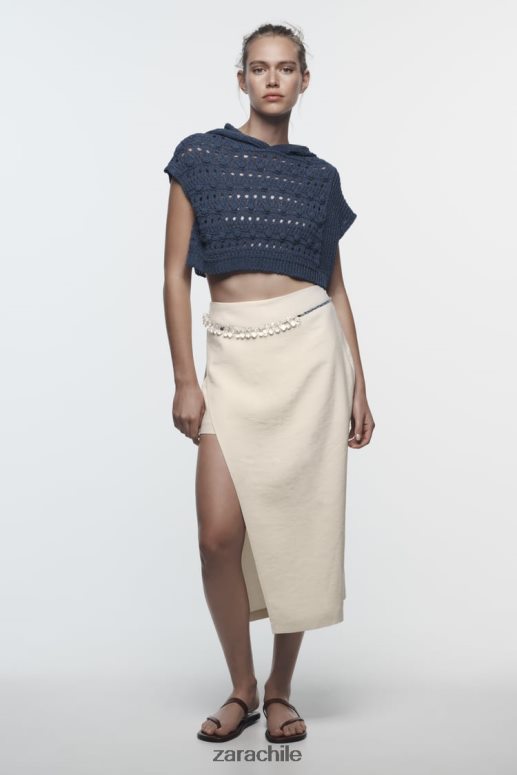 ropa cl Zara mujer pantalones cortos tipo pareo midi crudo JJ06N4624