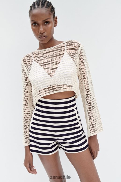 ropa cl Zara mujer shorts a la cintura a rayas JJ06N4554