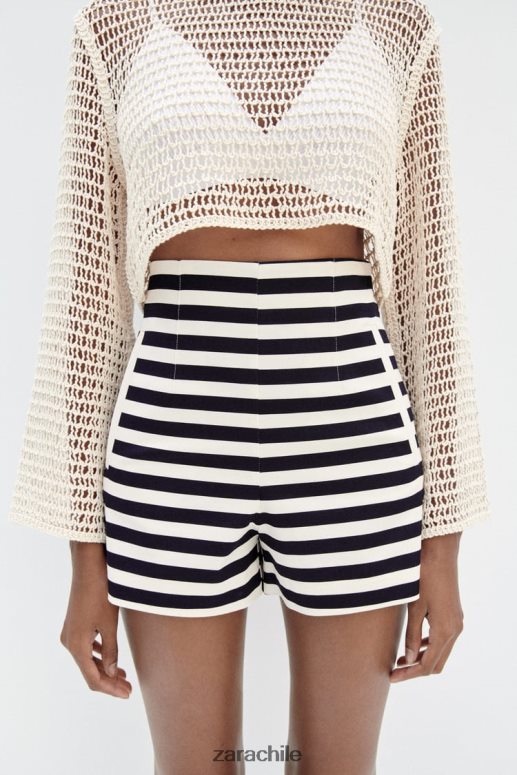 ropa cl Zara mujer shorts a la cintura a rayas JJ06N4554