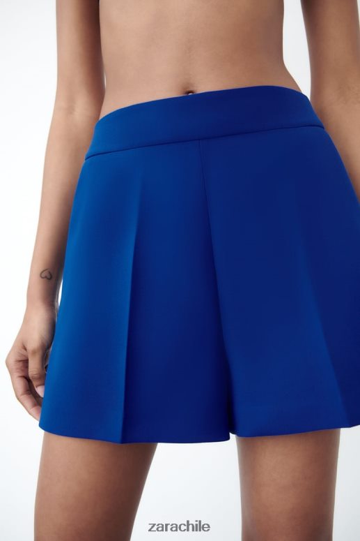 ropa cl Zara mujer shorts a la cintura azul tinta JJ06N4581